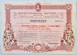 Budapest ~1930. 'Értékpapírbank Rotter I.' Tervezet KötvényrÅ‘l és... - Sin Clasificación