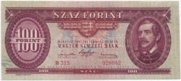 1947. 100Ft Eltolódott Nyomat T:II Restaurált, Vágott / Hungary 1947. 100 Forint Shifted Print... - Unclassified