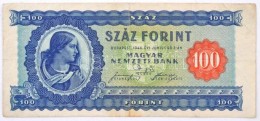 1946. 100Ft Vízjeles Papír T:III Kis Fo. / Hungary 1946. 100 Forint Watermarked Paper C:F Small... - Sin Clasificación