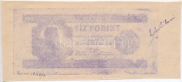 1946. 10Ft Kefelenyomata A Gépmester Szignójával T:II-,III / 
Hungary 1946. 10 Forint... - Unclassified