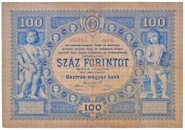 1880. 100Ft/G Piros Sorszám '1700 05945' T:III Restaurált RRR! / Hungary 1880. 100 Gulden '1700... - Sin Clasificación