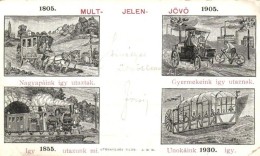 T3 1899 Múlt, Jelen, JövÅ‘ (1805-1855-1905-1930); Grafikai  Közlekedéstörténet... - Non Classés