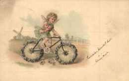 T2/T3 Angel On Bicycle, Greeting Card, Litho - Sin Clasificación