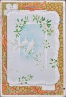 T2 Kinyitható Art Nouveau üvözlÅ‘lap / Art Nouveau Emb. Litho Folding Greeting Card - Unclassified