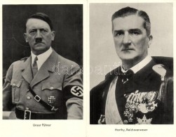 * T2 Unser Führer, Horthy Reichsverweser / Adolf Hitler, Horthy Miklós; Folding Card 'Reichsverweser... - Sin Clasificación