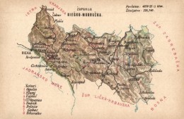 ** T1/T2 Modrus-Fiume Vármegye Térképe / Zupanija Riecko-Modruska / Map Of Modrus-Rijeka... - Unclassified