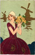 T2 Dutch Lady, Italian Art Postcard, Unsigned Chiostri - Sin Clasificación