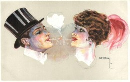 * T2 Italian Art Postcard. Smoking Couple, W.S.S.B. 6522/3., S: Usabal - Non Classés