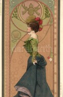 ** T2 La Hongroise / Hungarian Lady. Art Nouveau Art Postcard. Serie 653. Nr. 2. Emb. Litho S: Basch... - Sin Clasificación