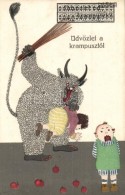 T2 Üdvözlet A Krampusztól / Krampus, Wiener Werksätte No. 527. S: Mela Koehler - Non Classés