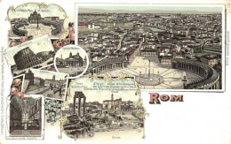 ** T3 Rome, Rom; Sixtinische Kapelle, Forum. Geographische Postkarte V. Wilhelm Knorr No. 120. Art Nouveau Litho... - Unclassified