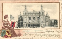 T2/T3 Amsterdam, Stadschouwburg / Theatre, Coat Of Arms, J. H. Schaefer Emb. Litho - Zonder Classificatie