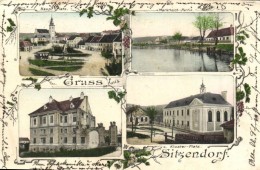 T2 Sitzendorf An Der Schmida, Marktteich, Haupt-Platz, Kloster Platz / Lake, Squares, Castle, Floral - Unclassified