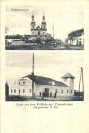 T2 Boldogasszony, Frauenkirchen; Utcakép Templommal, Villanytelep / Wallfahrtsort, Überlandwerk /... - Sin Clasificación