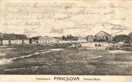 T2 Pancsova, Pancevo; Temespart, Pancsovai Népbank Lisztraktára / Temes Quai / River Quay, Flour... - Sin Clasificación