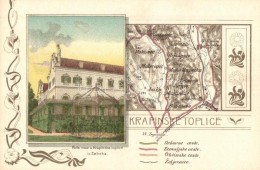 * T2/T3 Krapinske Toplice, Kola Voze Iz Zaboka / Map, Art Nouveau Litho (Rb) - Non Classés