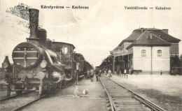 T2 Károlyváros, Karlovac; Kolodvor / Vasútállomás GÅ‘zmozdonnyal / Railway... - Sin Clasificación