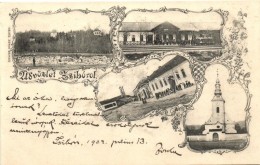 T2 Zsibó, Jibou; Vasútállomás, Templom, Tér, Kiadja Julius Nagy / Railway... - Sin Clasificación