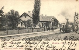 T2/T3 Bethlen, Beclean; Vasútállomás, Mozdony, Kiadja Kajári István / Railway... - Non Classés