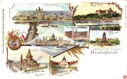 ** T1/T2 Budapest, Geographische Postakrte V. Wilh. Knorr No. 02. Floral Litho - Sin Clasificación