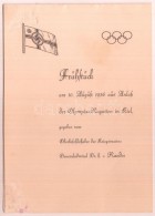 1936 A Berlini Olimpia EvezÅ‘sversenyeket Megnyitó  Díszvacsorája, Raeder Admirális... - Sin Clasificación