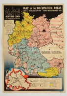 Cca 1945-49 Németország Térkép A Megszállási Zónákkal, A... - Other & Unclassified