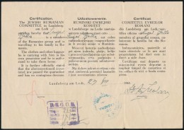 1945 Landsberg Am Lechben A Zsidó Román Bizottság által Kiállított,... - Other & Unclassified