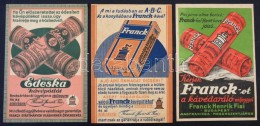 Cca 1910 3 Db Különféle Franck Kávé Reklámlap - Advertising