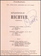 1980 Szvjatoszlav Richter ZongoramÅ±vész Aláírása Zeneakadémiai... - Otros & Sin Clasificación