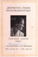 1976 Fischer Annie (1914-2005) ZongoramÅ±vész Aláírása ElÅ‘adásának... - Otros & Sin Clasificación