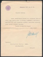 1916 Jankovich Béla (1865-1939) Közoktatásügyi Miniszter Aláírása... - Other & Unclassified
