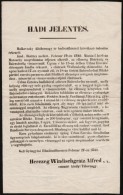 1849. Február 27. Alfred Windisch-Grätz Császári Királyi Tábornagy... - Sin Clasificación