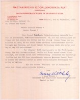 1969 Kéthly Anna, Az Emigráns Magyar Szociáldemokrata Párt Elnökének Levele... - Sin Clasificación