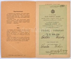 1914 Osztrák-Magyar Monarchia útlevele, Benyomott 2 Koronás Illetékbélyeggel,... - Sin Clasificación