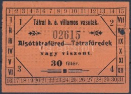 Cca 1900-1910 Tátrai Villamos Vasút Alsótátrafüred-Tátrafüredek... - Sin Clasificación