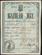 1861 Vas Megye KétnyelvÅ± Igazolvány Rohonci KereskedÅ‘ Részére . / Identification Card... - Sin Clasificación