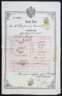 1856 Útlevél 6 Kr CM Okmánybélyeggel  Hamvasdi IlletÅ‘ Részére / Passport... - Sin Clasificación