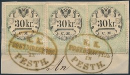 ~1854 3 Db Okmánybélyeg / 3 Fiscal Stamp 'K. K. POSTDIREKTION IN PESTH' - Sin Clasificación