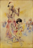 Zórád ErnÅ‘ (1911-2004): Erotikus Kígyótánc, Akvarell, Papír, Jelzett,... - Otros & Sin Clasificación