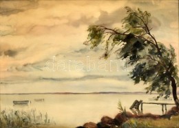 Jeney Zoltán (1899-?): Alsóörs 1938. Akvarell, Papír, Jelzett, üvegezett Keretben, ... - Autres & Non Classés