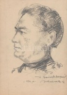 Halvax Gyula (1906-1984): Önarckép. Ceruza, Papír, Jelzett,  26×20 Cm - Otros & Sin Clasificación