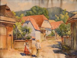 Haáz Ferenc RezsÅ‘ (1883-1958): Kadicsfalva. Akvarell, Papír, Jelzett, GyÅ±rött, üvegezett... - Otros & Sin Clasificación