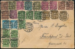 1923 Sokbélyeges Levél Frankfurtba / Cover With 24 Stamps Franking To Frankfurt - Otros & Sin Clasificación