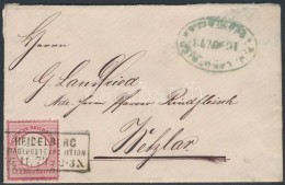 1873 Mi 25 II Lemezhibás Bélyeg Levélen / Plate Variety On Cover 'HEIDELBERG... - Otros & Sin Clasificación