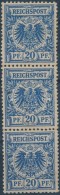 ** 1889 Mi 48b FüggÅ‘leges Hármascsík / Vertical Stripe Of 3 Certificate: Claus Petry (kis... - Autres & Non Classés