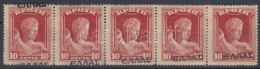 * 1909 Mi 47 ötöscsík Ferde Felülnyomással / Stripe Of 5 With Diagonal Overprint - Other & Unclassified