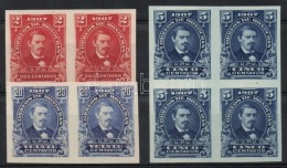 (*) 1907 Próbanyomatok / Proofs: Mi 102, 106 Párok / Pairs, Mi 103 Négyestömb / Block Of... - Andere & Zonder Classificatie