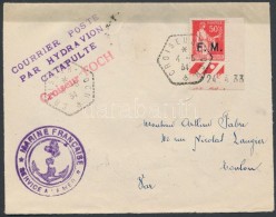 1934 Katapult Légiposta Levél / Katapult Post Cover 'CROISEUR FOCH' - Toulon - Otros & Sin Clasificación