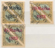 O 1923 Légi Posta Vágott Sor Mi 43B, 44Ba, 45B I.  (Mi EUR 365,-) - Otros & Sin Clasificación