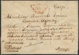 1831 Portós Levél / Unpaid Cover Piros / Red 'CARPI' - Mernye - Otros & Sin Clasificación